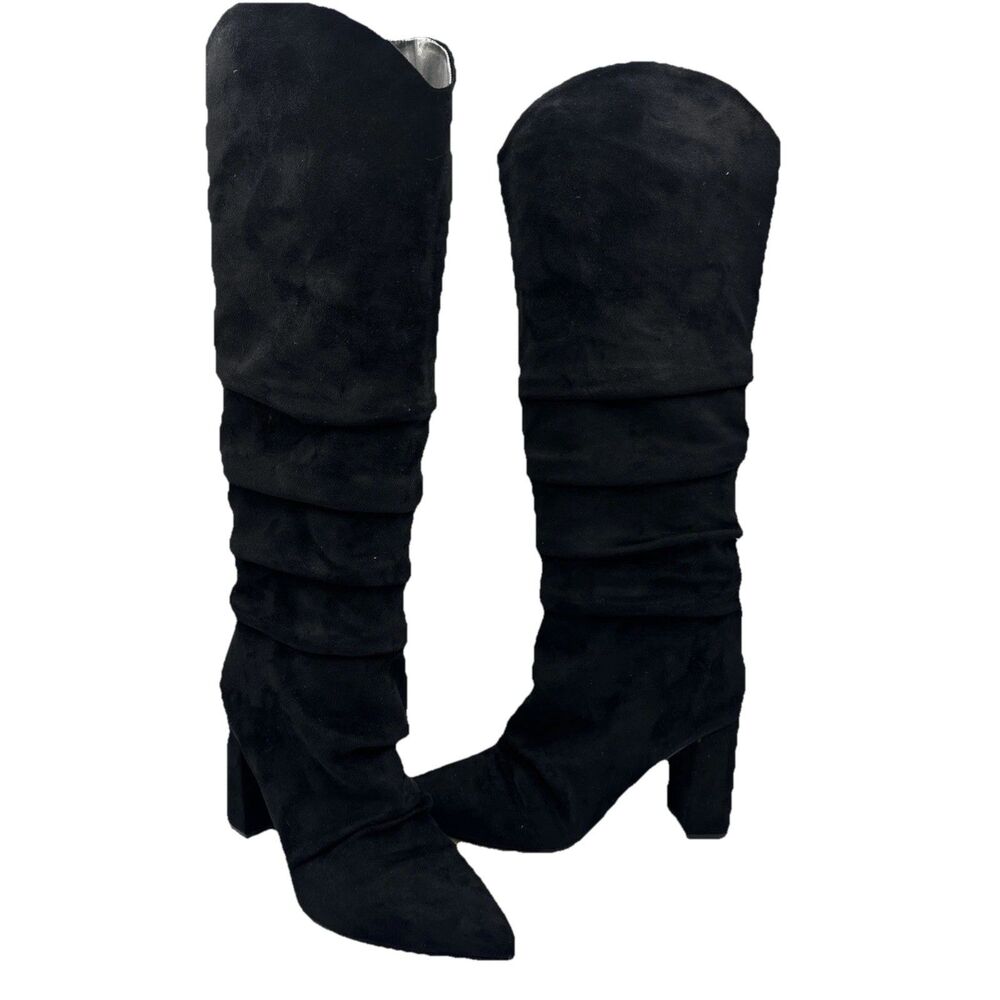 NEW Marc Fisher Adora Suede Black Slouch High Quality Fashionable Boots Sz 6